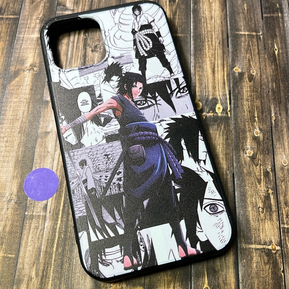 5for$10 Sasuke Uchiha iPhone 12 Phone Case AnimeNaruto Manga Background Case